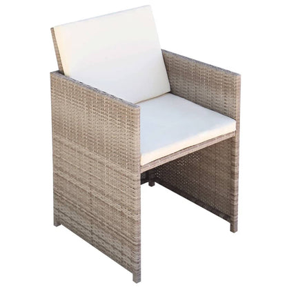 Sedie Da Giardino 2 Pz Con Cuscini In Polyrattan Beige