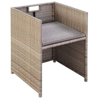 Sedie Da Giardino 2 Pz Con Cuscini In Polyrattan Beige