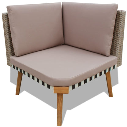 Set Divani Da Giardino 4 Pz Con Cuscini In Polyrattan Grigio