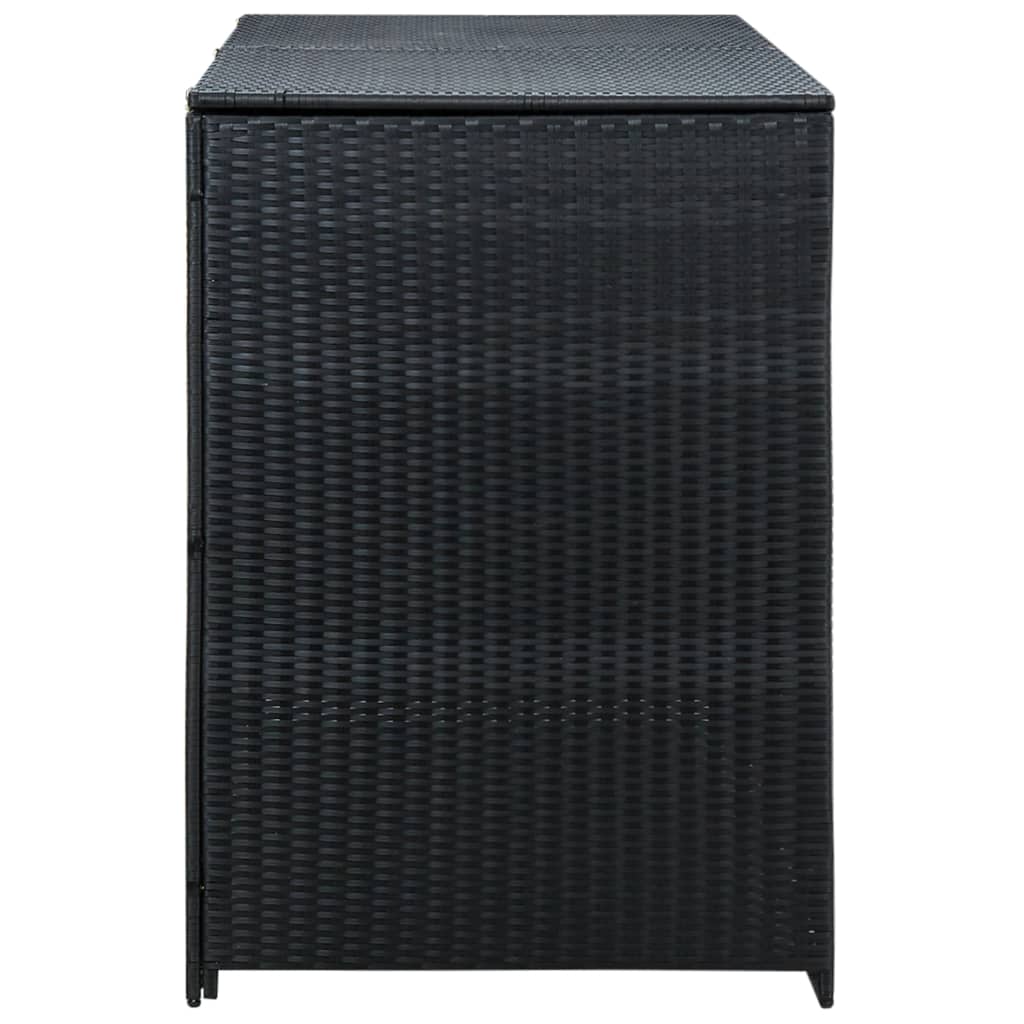 Copribidone Doppio Per Spazzatura Polyrattan Nero 148x80x111 cm