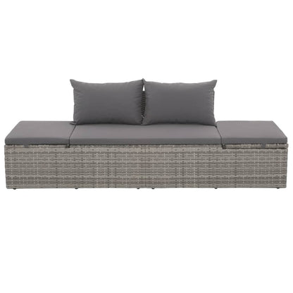 Lettino Da Giardino Grigio 195x60 Cm In Polyrattan