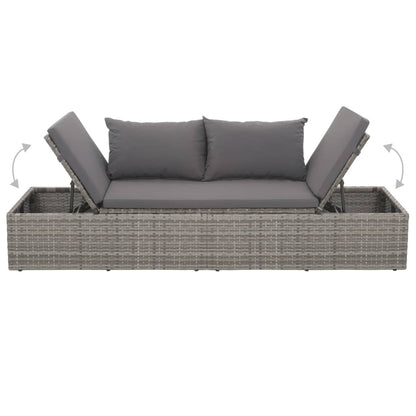 Lettino Da Giardino Grigio 195x60 Cm In Polyrattan