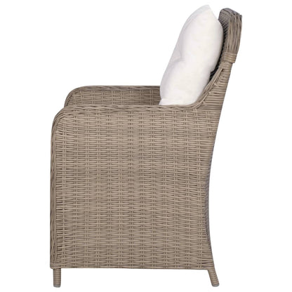 Sedie Da Esterno Con Cuscini 2 Pz In Polyrattan Marrone