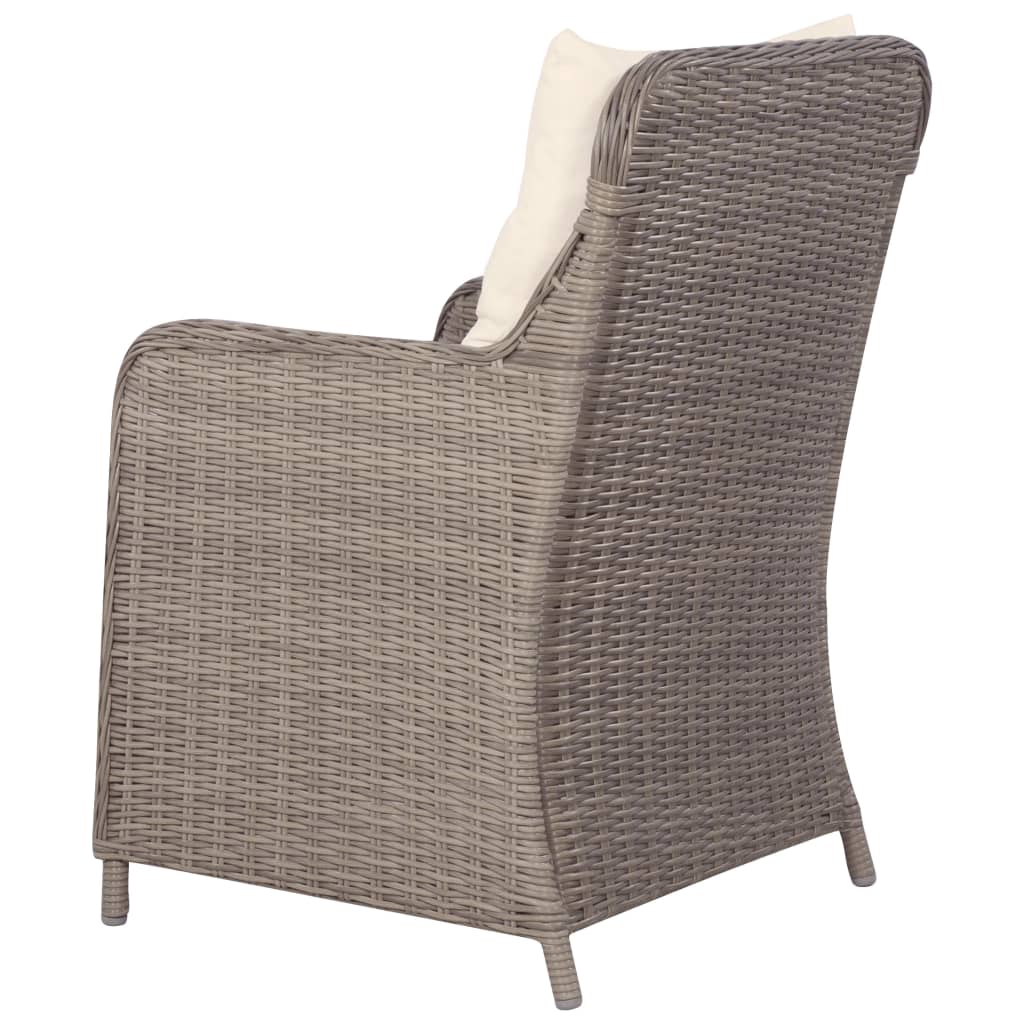 Sedie Da Esterno Con Cuscini 2 Pz In Polyrattan Marrone