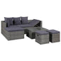 Set Divani Da Giardino 4 Pz Con Cuscini In Polyrattan Grigio