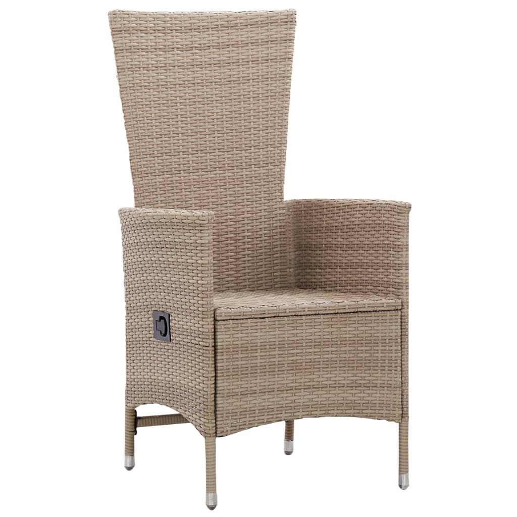 Sedie Da Esterno 2 Pz Con Cuscini In Polyrattan Beige