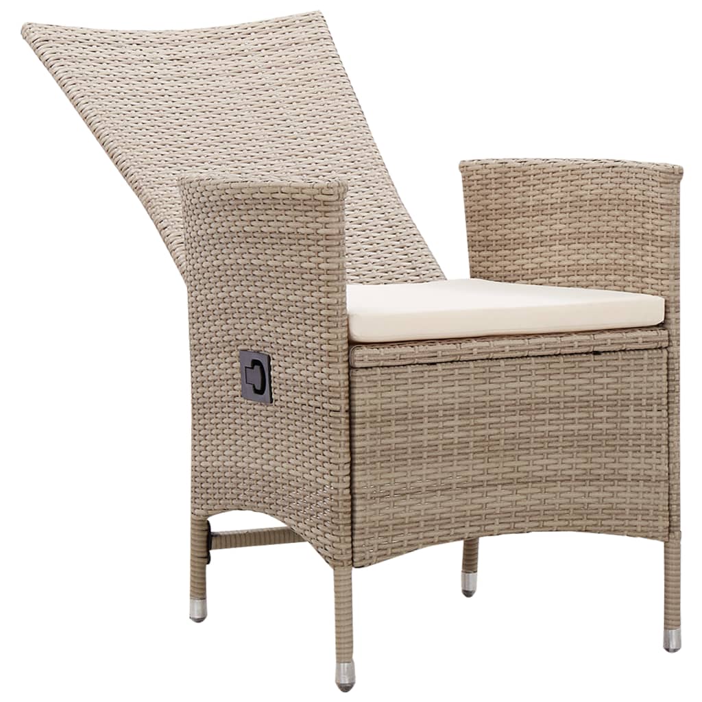 Sedie Da Esterno 2 Pz Con Cuscini In Polyrattan Beige