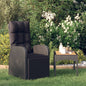 Sedia Da Giardino Reclinabile Con Cuscino In Polyrattan Nero