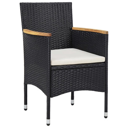 Sedie Da Pranzo Per Giardino 2 Pz In Polyrattan Nero