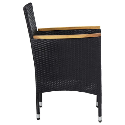 Sedie Da Pranzo Per Giardino 2 Pz In Polyrattan Nero