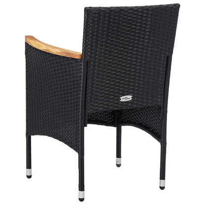 Sedie Da Pranzo Per Giardino 2 Pz In Polyrattan Nero