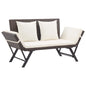 Panchina Da Giardino Con Cuscini 176 Cm Marrone In Polyrattan