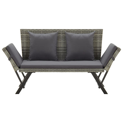 Panchina Da Giardino Con Cuscini 176 Cm In Polyrattan Grigio