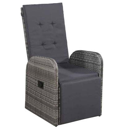 Set Da Bistrot 3 Pz Con Cuscini In Polyrattan Grigio