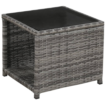 Set Da Bistrot 3 Pz Con Cuscini In Polyrattan Grigio