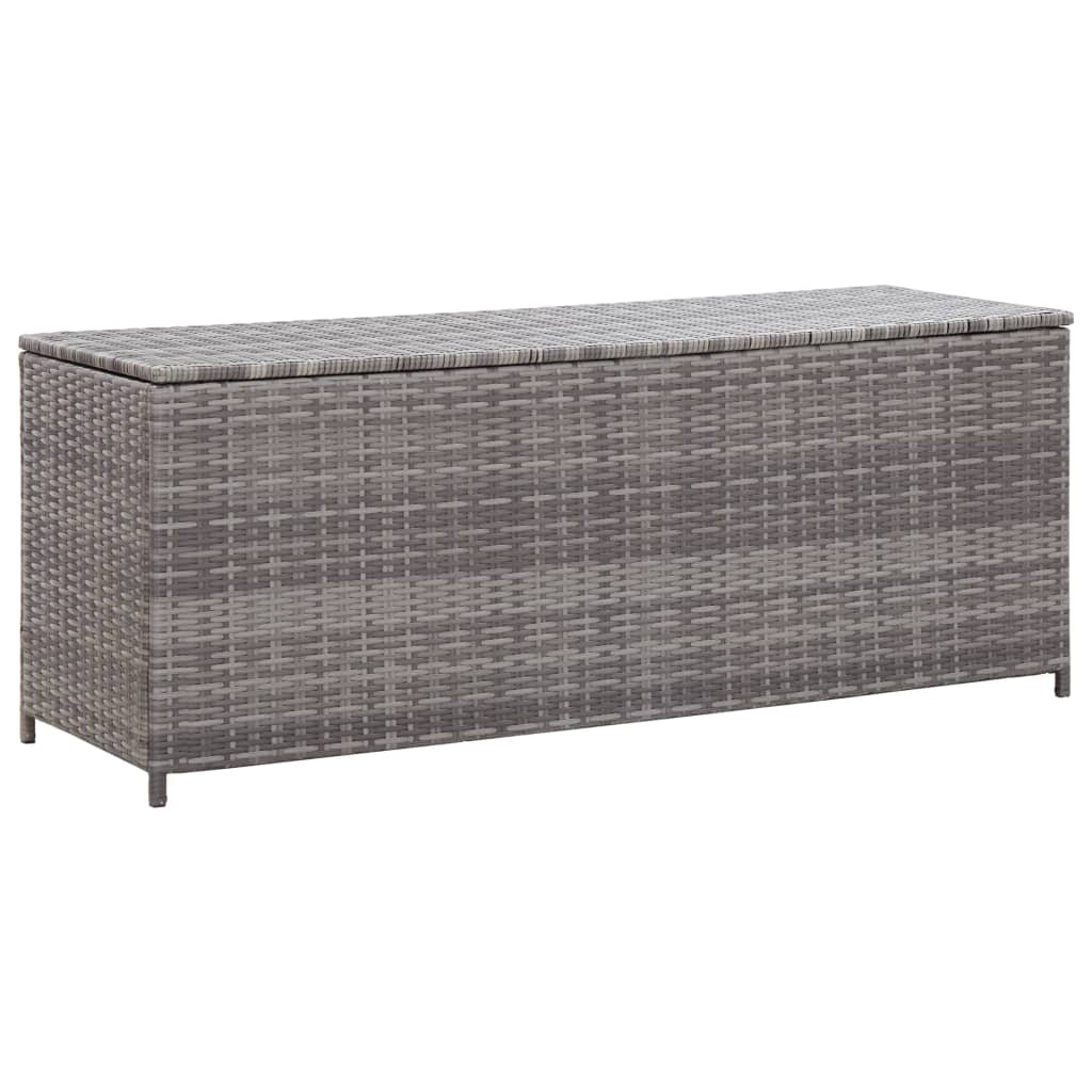 Baule Da Giardino Grigio 120x50x60 Cm In Polyrattan