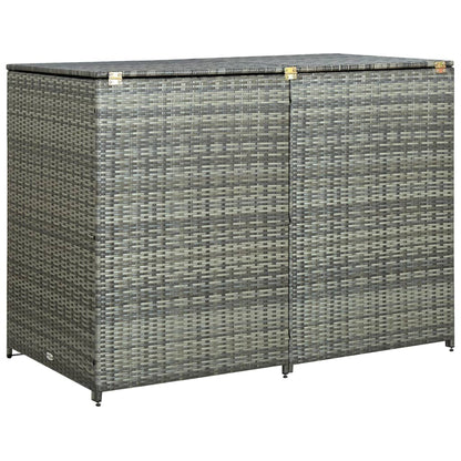 Copribidone Rifiuti Doppio In Polyrattan Antracite 148x77x111cm