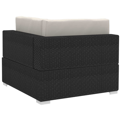 Poltrone Modulari Ad Angolo Con Cuscini 2 Pz Polyrattan Nero