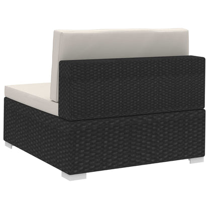 Poltrone Modulari Ad Angolo Con Cuscini 2 Pz Polyrattan Nero