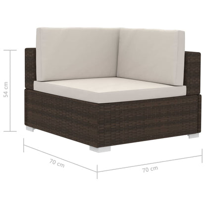 Poltrone Modulari Ad Angolo Con Cuscini 2 Pz Polyrattan Marrone