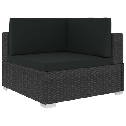 Poltrone Modulari Ad Angolo Con Cuscini 2 Pz Polyrattan Nero