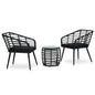 Set Da Bistrot 3 Pz In Polyrattan Nero