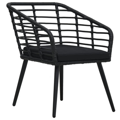 Set Da Bistrot 3 Pz In Polyrattan Nero