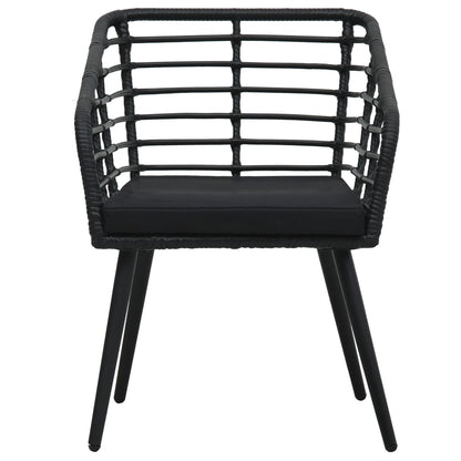 Set Da Bistrot 3 Pz In Polyrattan Nero