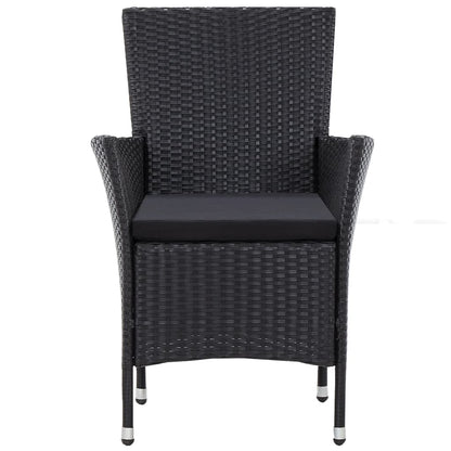 Set Da Pranzo Da Giardino 5 Pz In Polyrattan Nero