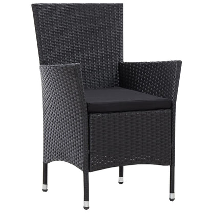 Set Da Pranzo Da Giardino 5 Pz In Polyrattan Nero