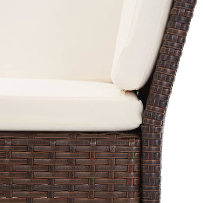 Set Divani Da Giardino 6 Pz Con Cuscini In Polyrattan Marrone