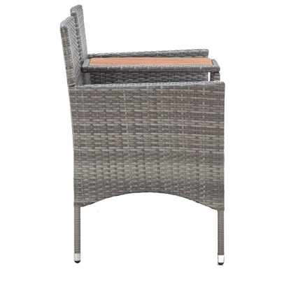 Panca Da Giardino 2 Posti Con Tavolino 143 Cm Polyrattan Grigio