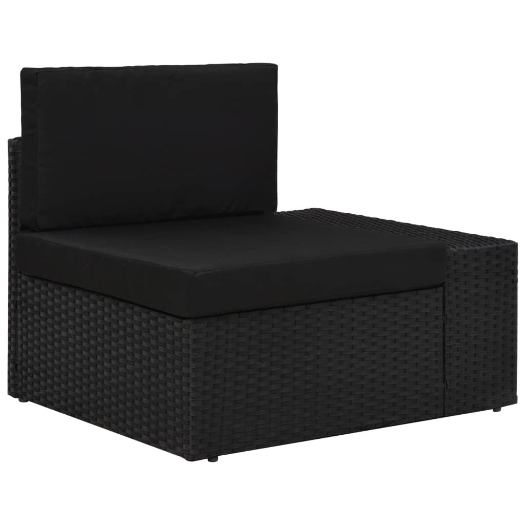 Set Divani Da Giardino 3 Pz In Polyrattan Nero