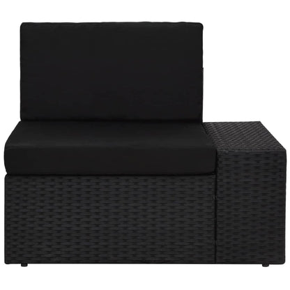 Set Divani Da Giardino 3 Pz In Polyrattan Nero