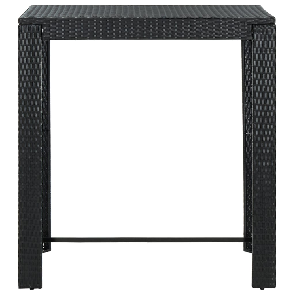 Tavolo Da Bar Da Giardino Nero 100x60,5x110,5 Cm Polyrattan