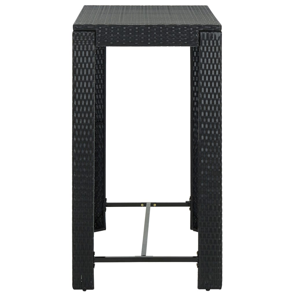 Tavolo Da Bar Da Giardino Nero 100x60,5x110,5 Cm Polyrattan