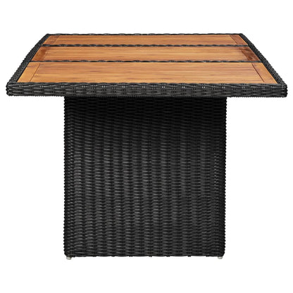 Tavolo Da Giardino Nero 200x100x74 Cm In Polyrattan