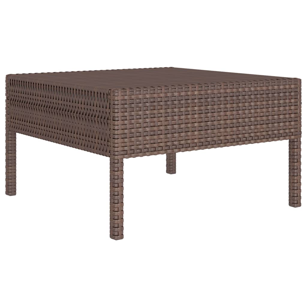 Set Divani Da Giardino 3 Pz Con Cuscini In Polyrattan Marrone