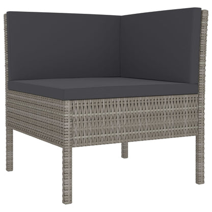 Set Divani Da Giardino 3 Pz Con Cuscini In Polyrattan Grigio