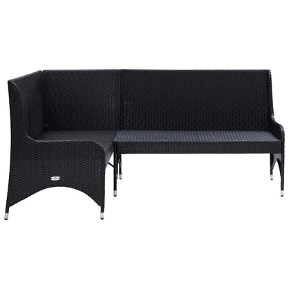 Divani Angolari Da Giardino 2 Pz In Polyrattan Nero