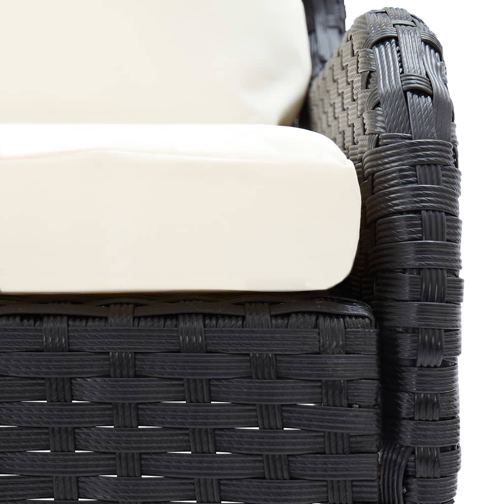 Divani Angolari Da Giardino 2 Pz In Polyrattan Nero