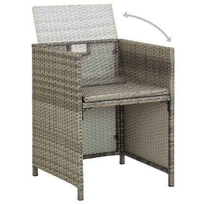 Sedie Da Giardino 2 Pz Con Cuscini In Polyrattan Grigio