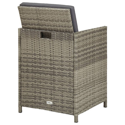 Sedie Da Giardino 2 Pz Con Cuscini In Polyrattan Grigio