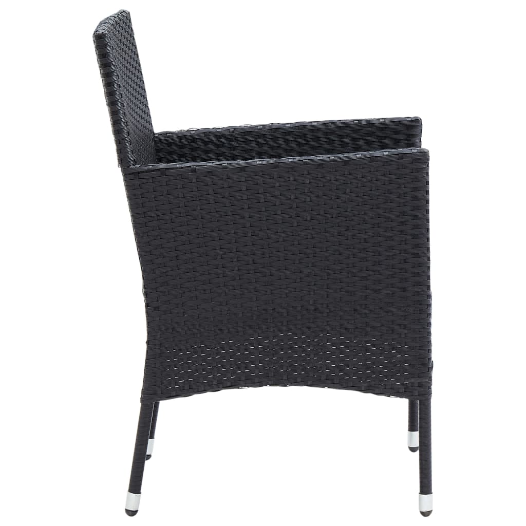 Sedie Da Pranzo Per Giardino 4 Pz In Polyrattan Nero