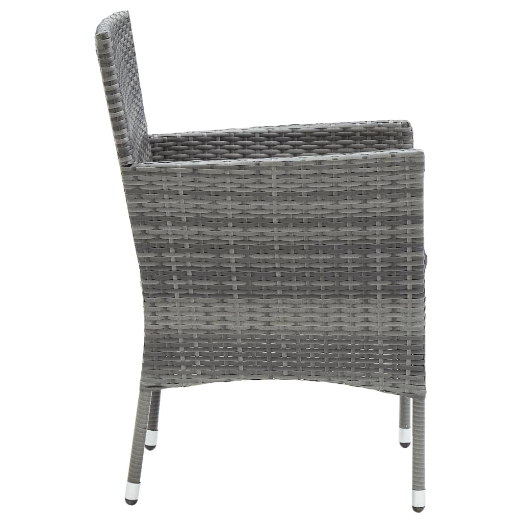 Sedie Da Pranzo Per Giardino 4 Pz In Polyrattan Grigio