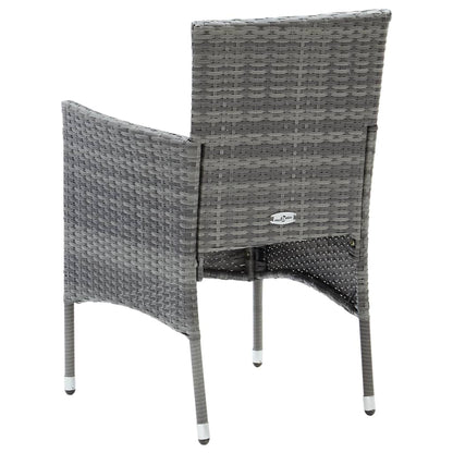 Sedie Da Pranzo Per Giardino 4 Pz In Polyrattan Grigio