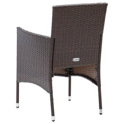 Sedie Da Pranzo Per Giardino 4 Pz In Polyrattan Marrone