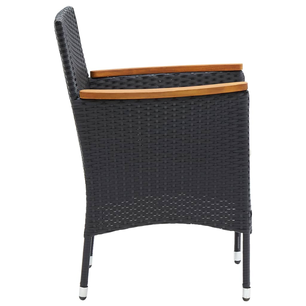 Sedie Da Pranzo Per Giardino 4 Pz In Polyrattan Nero