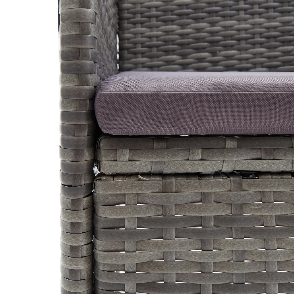 Sedie Da Pranzo Per Giardino 4 Pz In Polyrattan Grigio