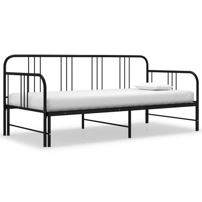 Telaio Divano Letto Estraibile Nero In Metallo 90x200 cm